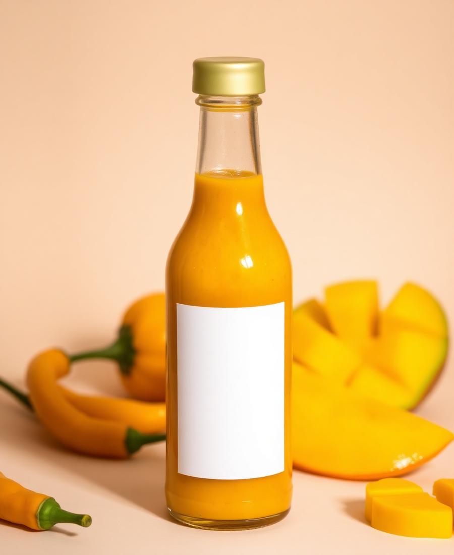 Golden Habanero chilli sauce bottle